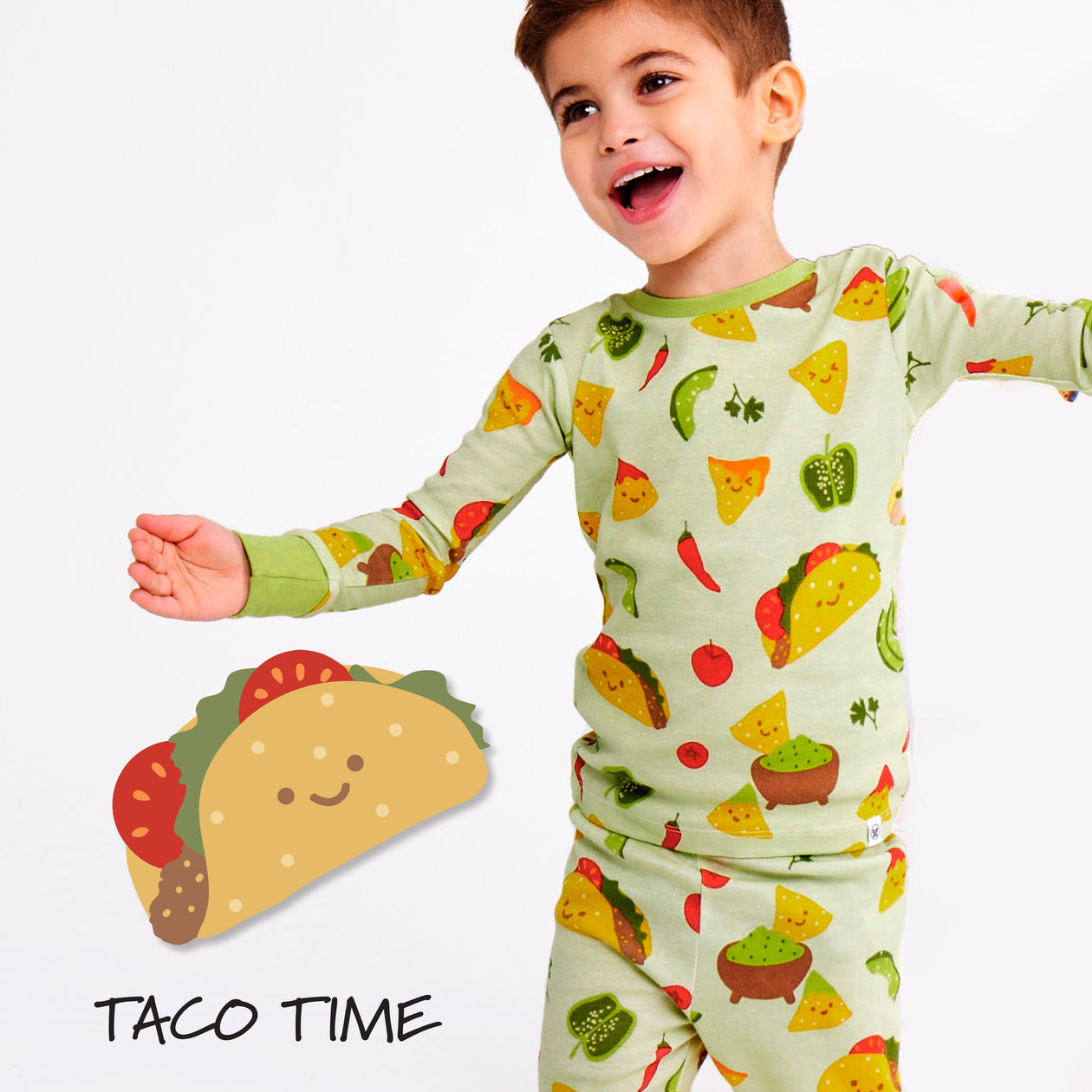Organic Cotton Fun Foods Pajamas, Taco Time