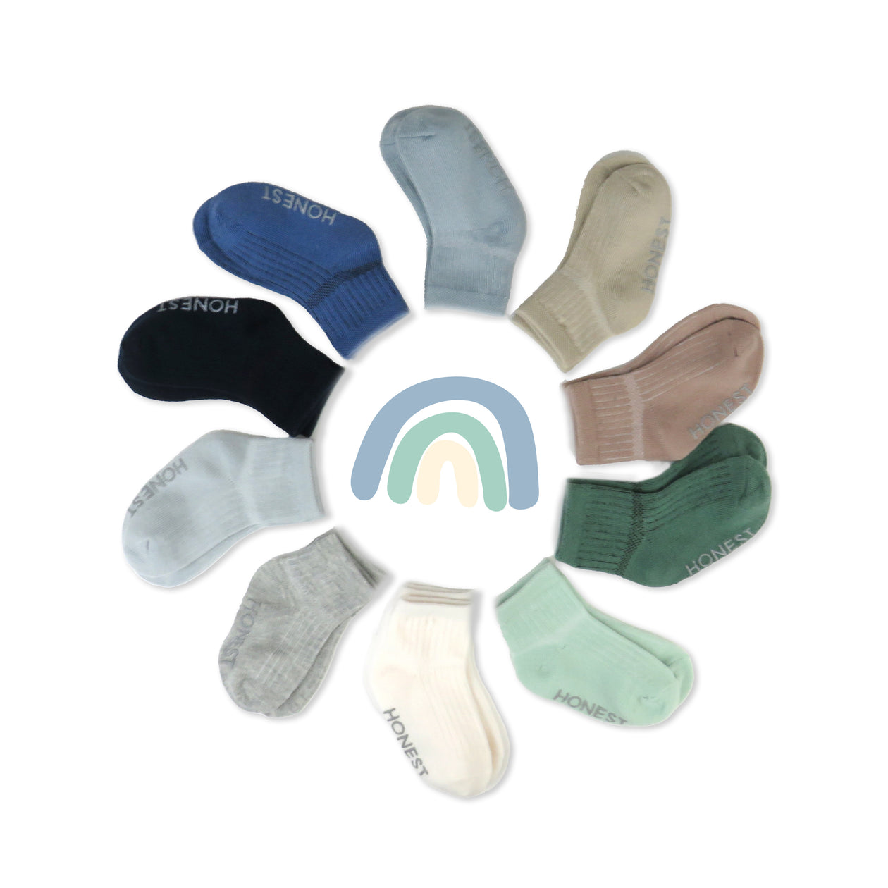 Multipack Cozy Socks Sustainably Made for Baby & Toddler, 10-Pack Blue Sunrise