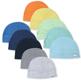 Go to slide 2, 10-Pack Organic Cotton Reversible Caps, Rainbow Blues