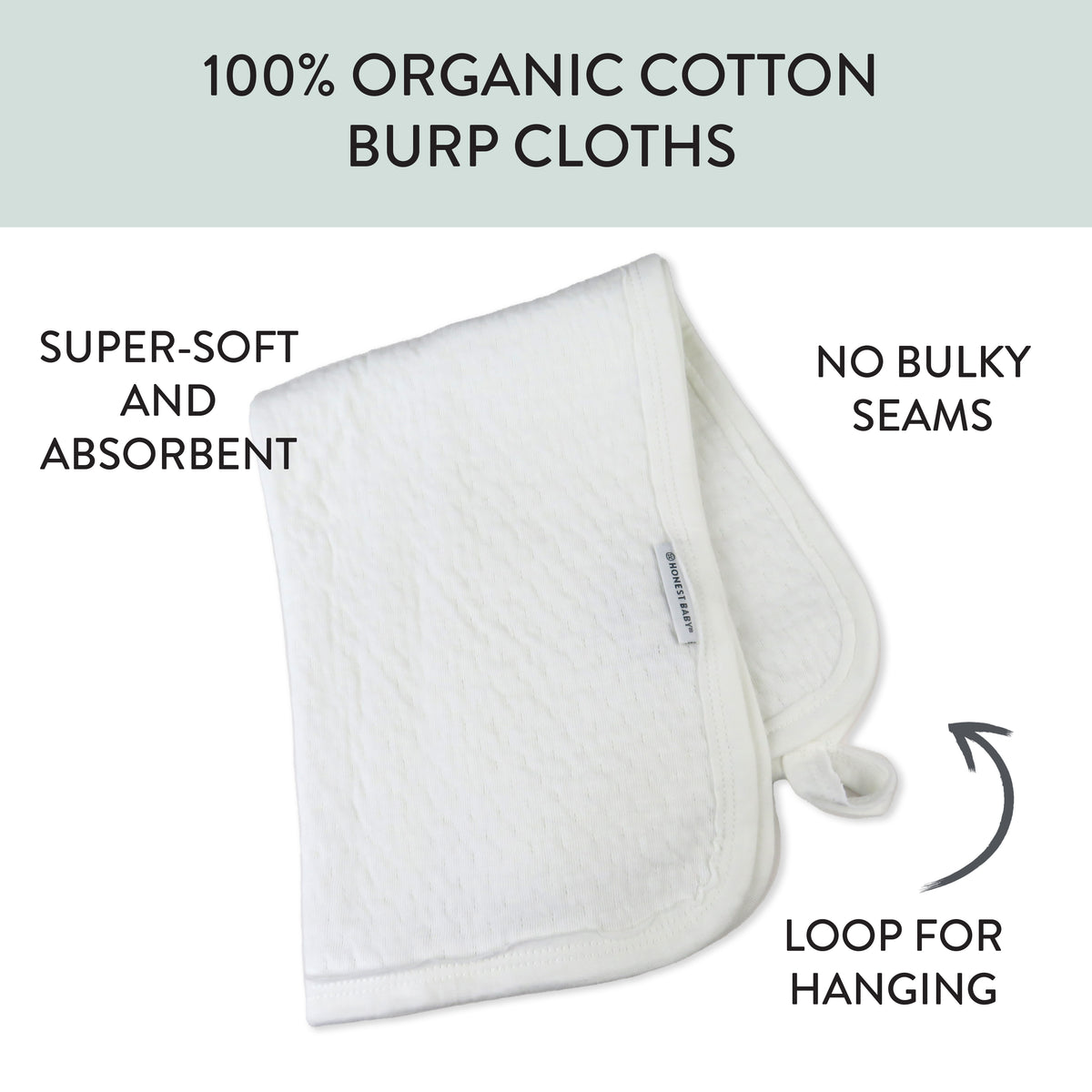 3Pack Organic Cotton Matelasse Burp Cloths Honest Baby Clothing