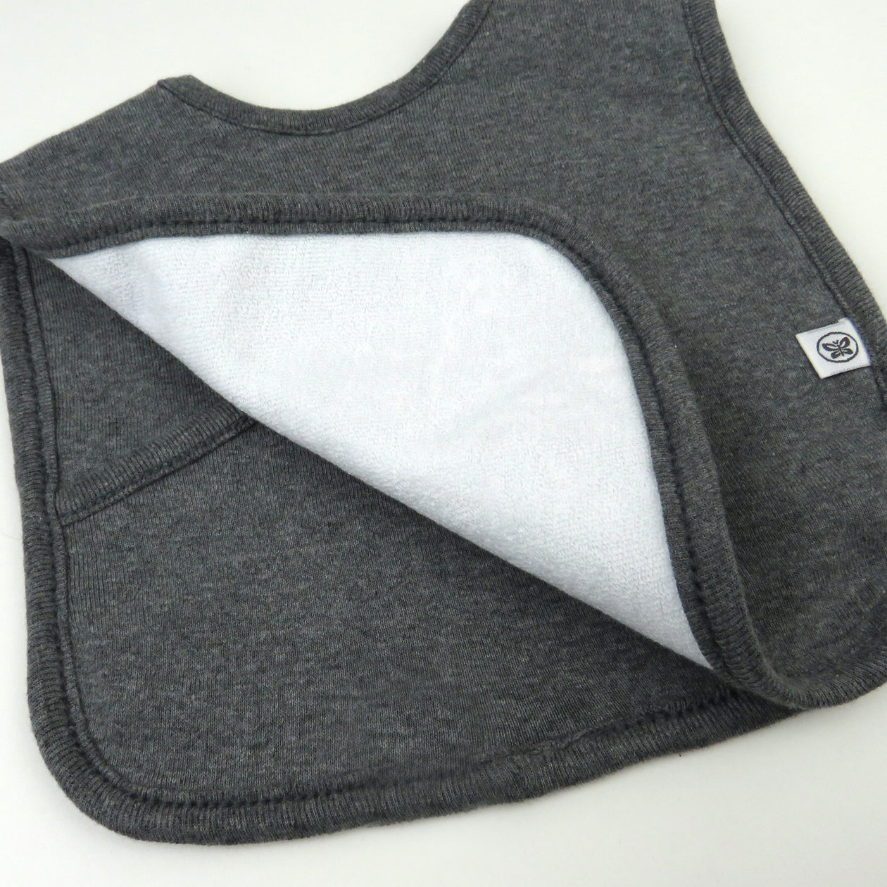 5-Pack Organic Cotton 4 in 1 Reversible Bibs, Grey Ombre