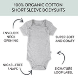 Go to slide 3, 10-Pack Organic Cotton Short Sleeve Bodysuits, Prep School Rebel Boy