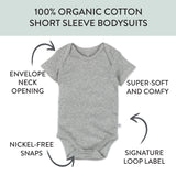 Go to slide 3, 10-Pack Organic Cotton Short Sleeve Bodysuits, Rainbow Blues