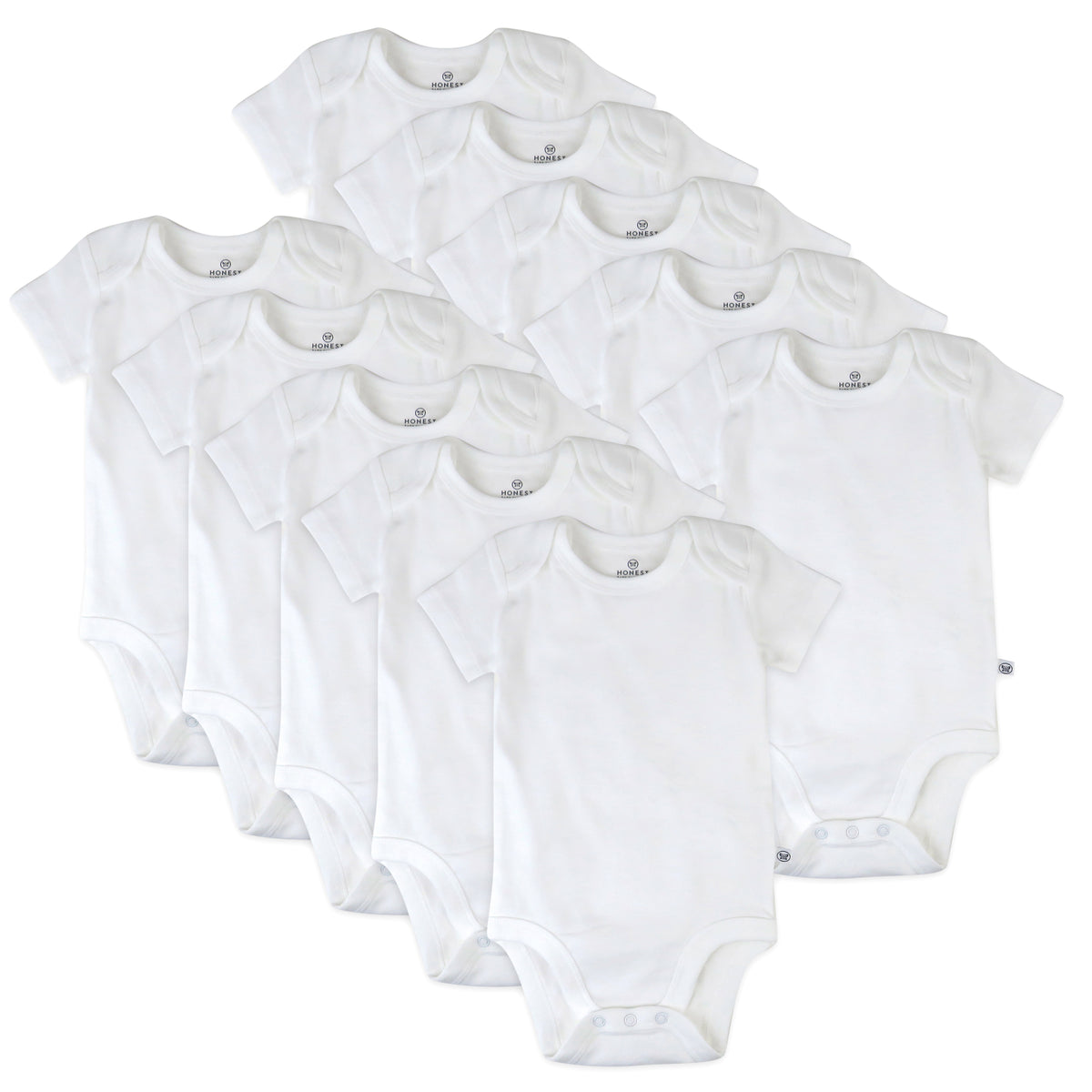 10-Pack Organic Cotton Short Sleeve Bodysuits Honest Baby Clothing