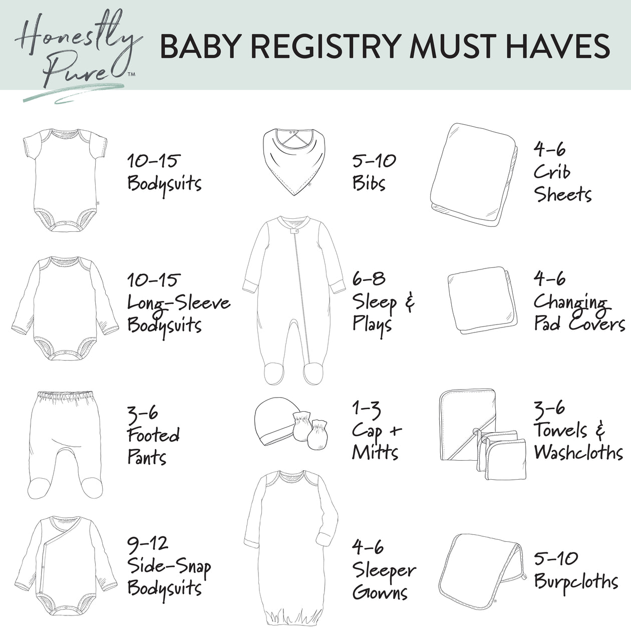 10-Pack Organic Cotton Short Sleeve Bodysuits, Bright White