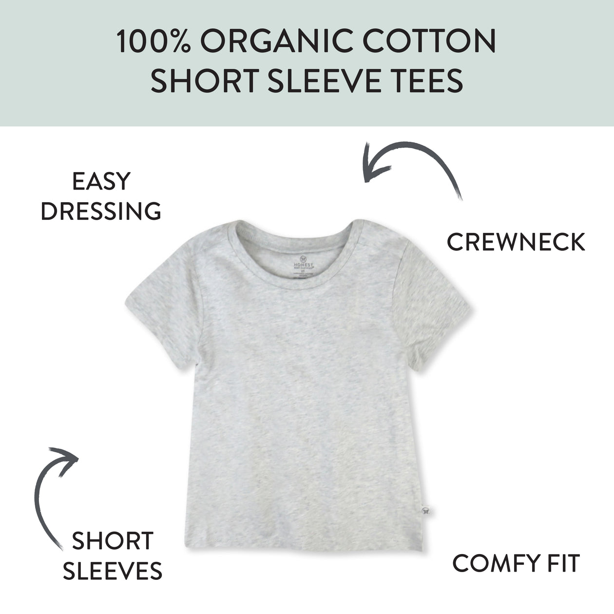 10-Pack Organic Cotton Short Sleeve T-Shirts, Earth Tones