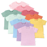 Go to slide 1, 10-Pack Organic Cotton Short Sleeve T-Shirts, Rainbow Pink Gems