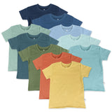Go to slide 1, 10-Pack Organic Cotton Short Sleeve T-Shirts, Rainbow Blue Gems