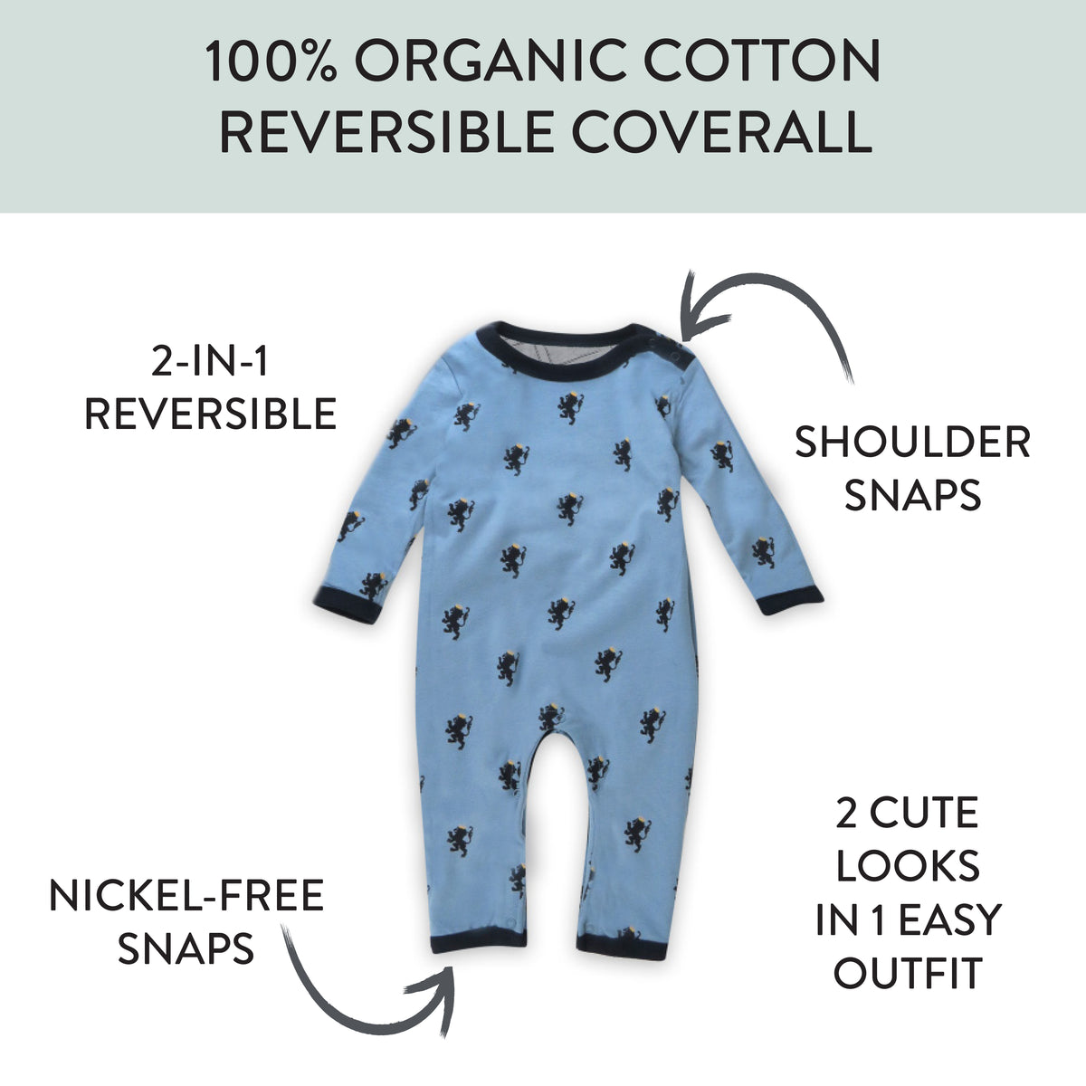 Organic Cotton OnePiece Jumpsuit Coverall Honest Baby Clothing