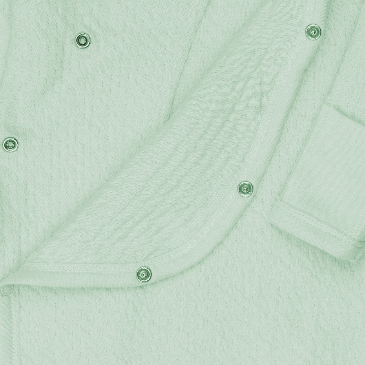 Organic Cotton Matelassé Side-Snap Coverall, Sage