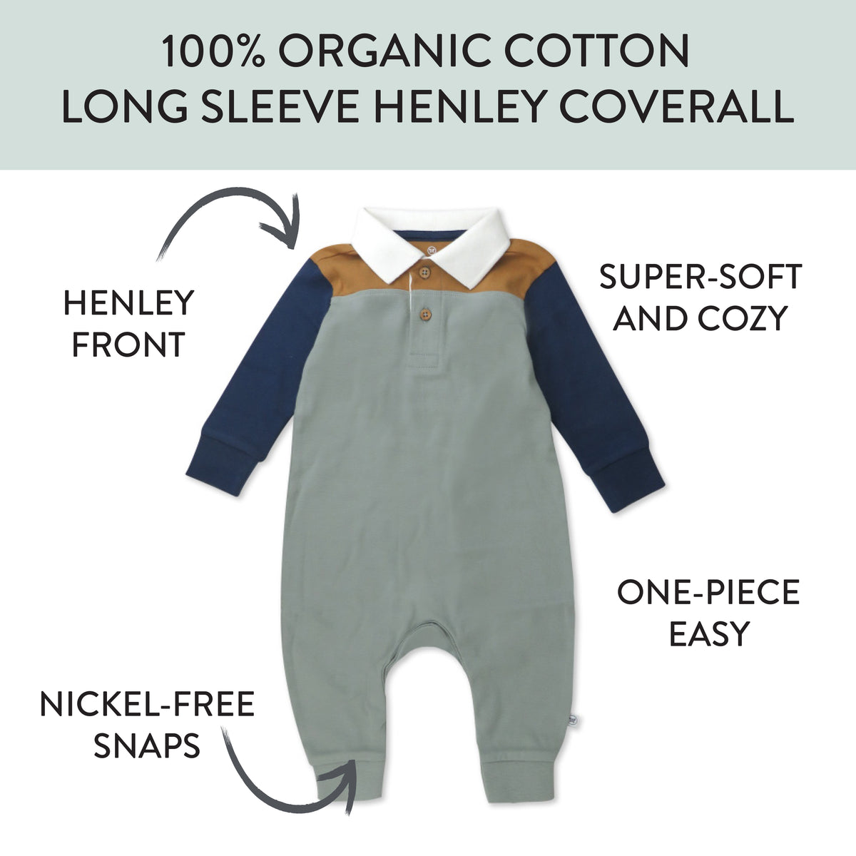 Organic Cotton OnePiece Jumpsuit Coverall Honest Baby Clothing