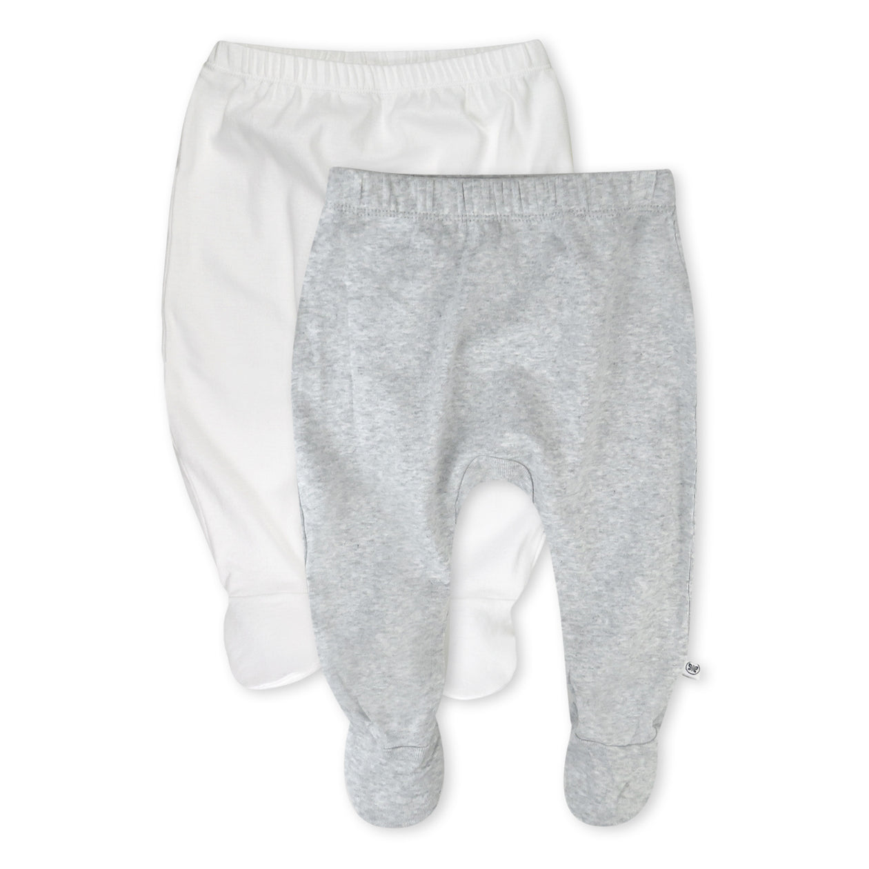 2-Pack Organic Cotton Footed Pants, Fog