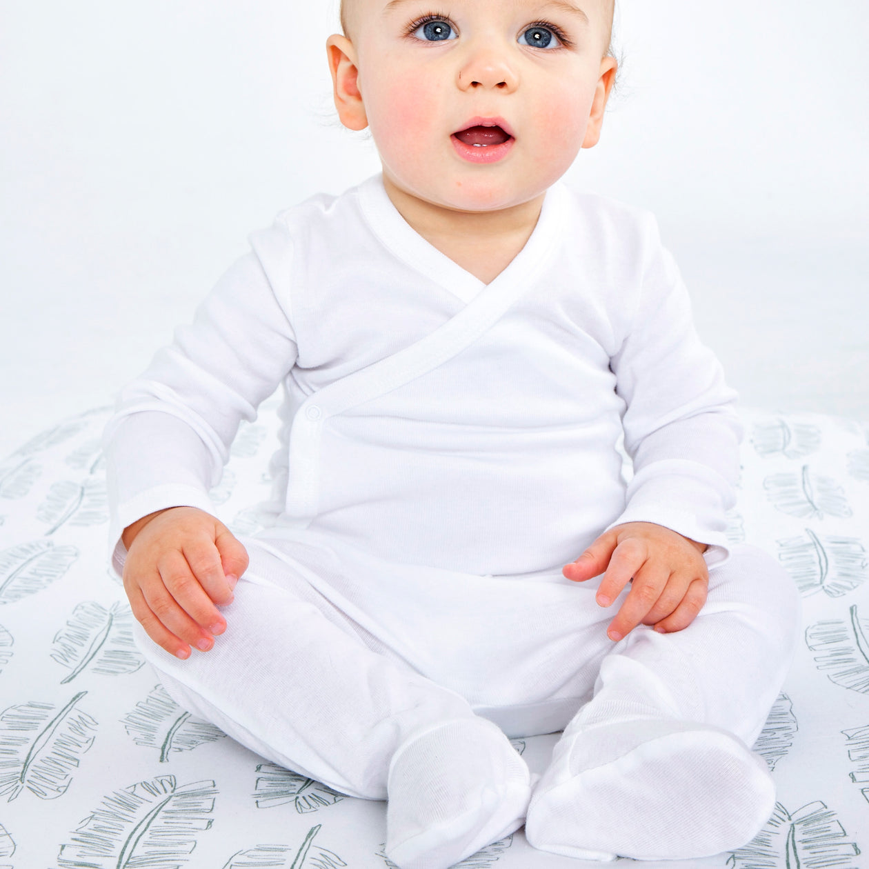 2-Pack Organic Cotton Footed Pants, Fog