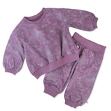 Go to slide 2, 2-Piece Cozy Sweatsuit Set, Sketchy Floral Purple