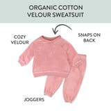Go to slide 3, Velour Sweatsuit, Pink