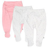 Go to slide 1, 3-Pack Organic Cotton Footed Harem Pants, Love Dot