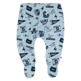 Go to slide 3, 3-Pack Organic Cotton Footed Pants, Dino Prep Academy Blue