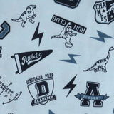 Go to slide 6, 3-Pack Organic Cotton Footed Pants, Dino Prep Academy Blue