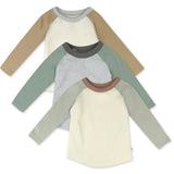 Go to slide 1, 3-Pack Long Sleeve Baseball Raglan T-Shirts, Sandy Teal