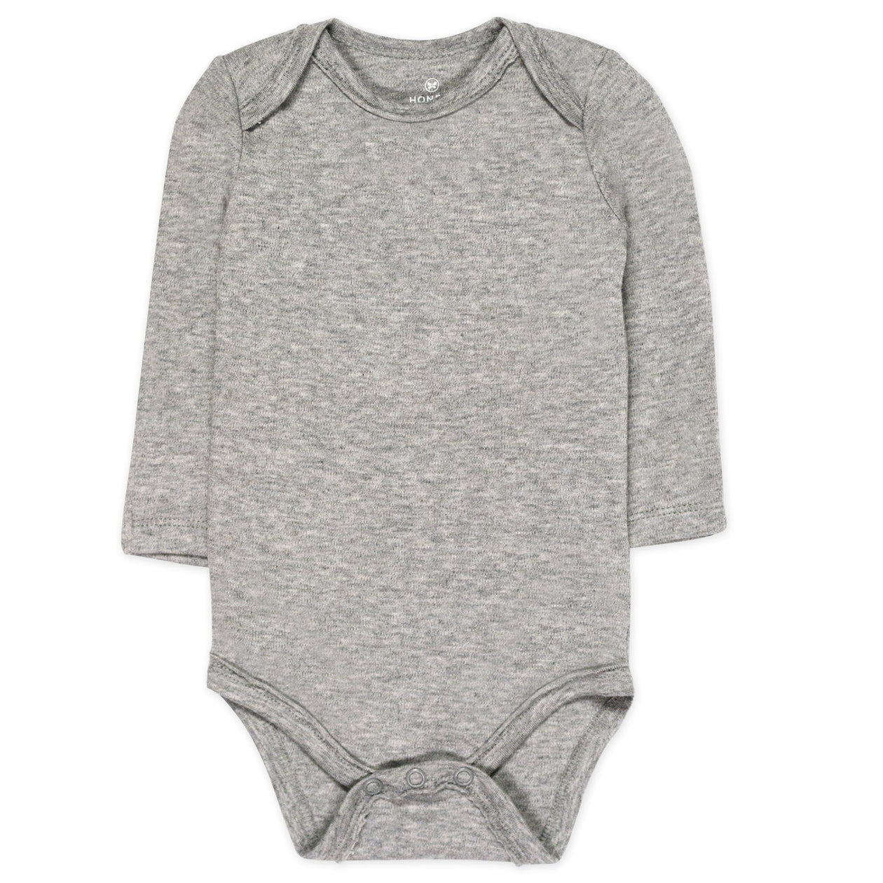 5-Pack Organic Cotton Long Sleeve Bodysuits, Gray Ombre