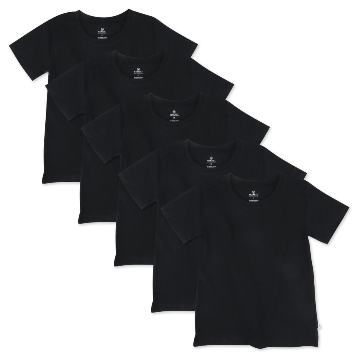 5-Pack Organic Cotton Short Sleeve T-Shirts, Black