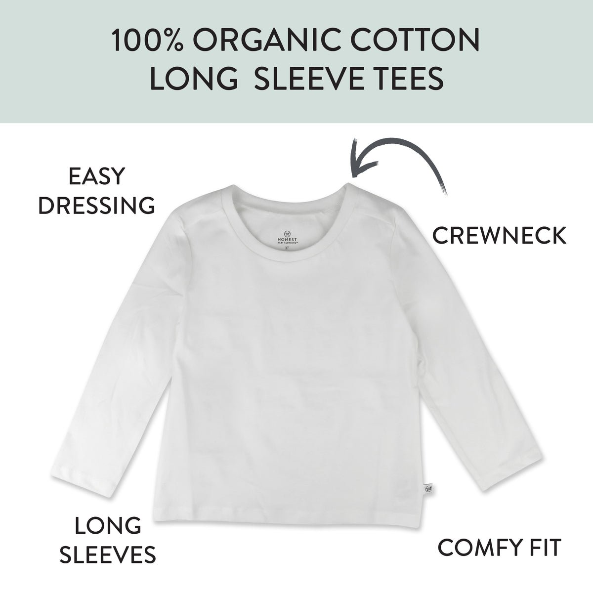 5-Pack Organic Cotton Long Sleeve T-Shirts Honest Baby Clothing