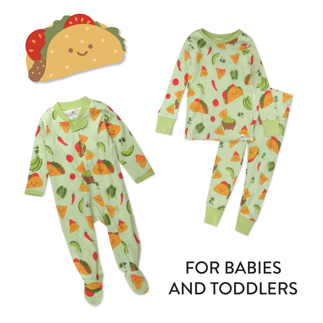 Organic Cotton Fun Foods Pajamas, Taco Time