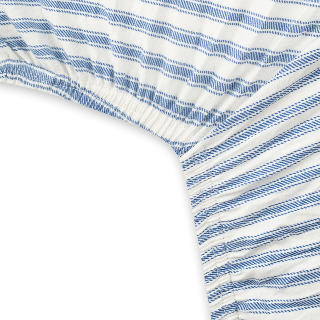 Organic Cotton Fitted Crib Sheet, Blue Ticking Stripe