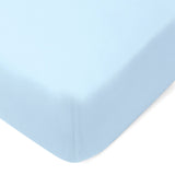 Go to slide 1, Organic Cotton Fitted Crib Sheet, Light Blue