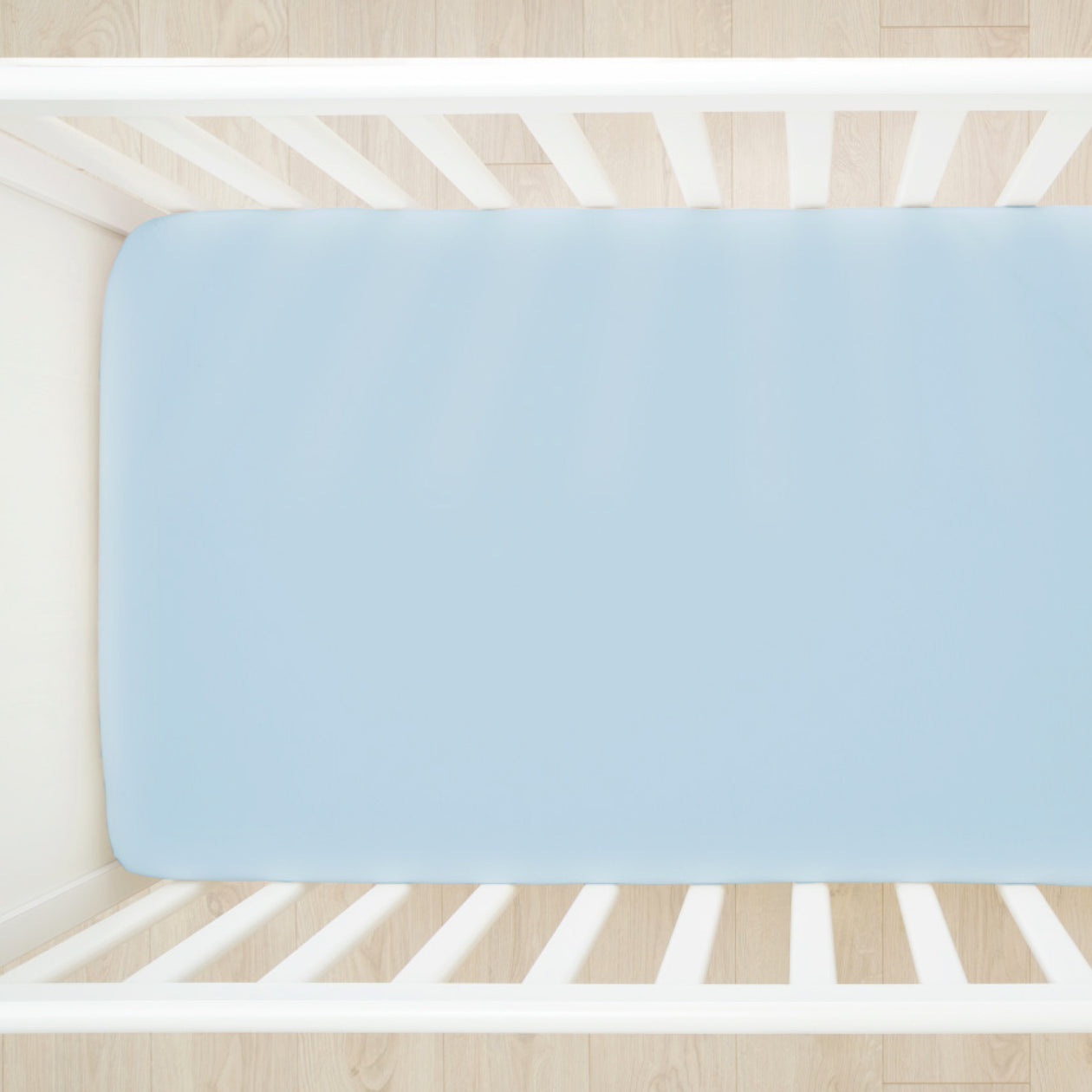 Organic Cotton Fitted Crib Sheet, Light Blue