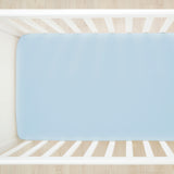 Go to slide 3, Organic Cotton Fitted Crib Sheet, Light Blue