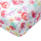 Go to slide 2, Organic Cotton Fitted Crib Sheet, Rose Blossom