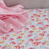 Go to slide 5, Organic Cotton Fitted Crib Sheet, Rose Blossom