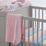 Go to slide 3, Organic Cotton Fitted Crib Sheet, Rainbow Stripe