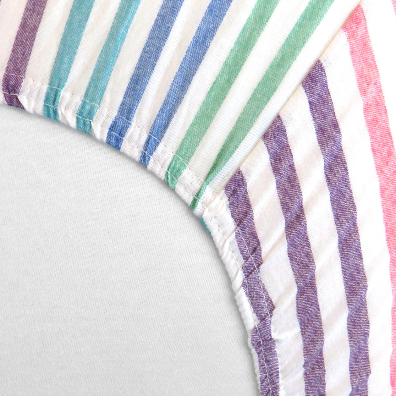 Organic Cotton Fitted Crib Sheet, Rainbow Stripe