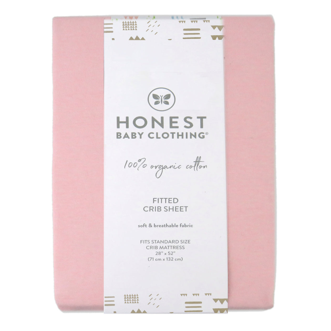 Organic Cotton Fitted Crib Sheet, Light Pink