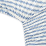 Go to slide 3, Organic Cotton Changing Pad Cover, Blue Ticking Stripe