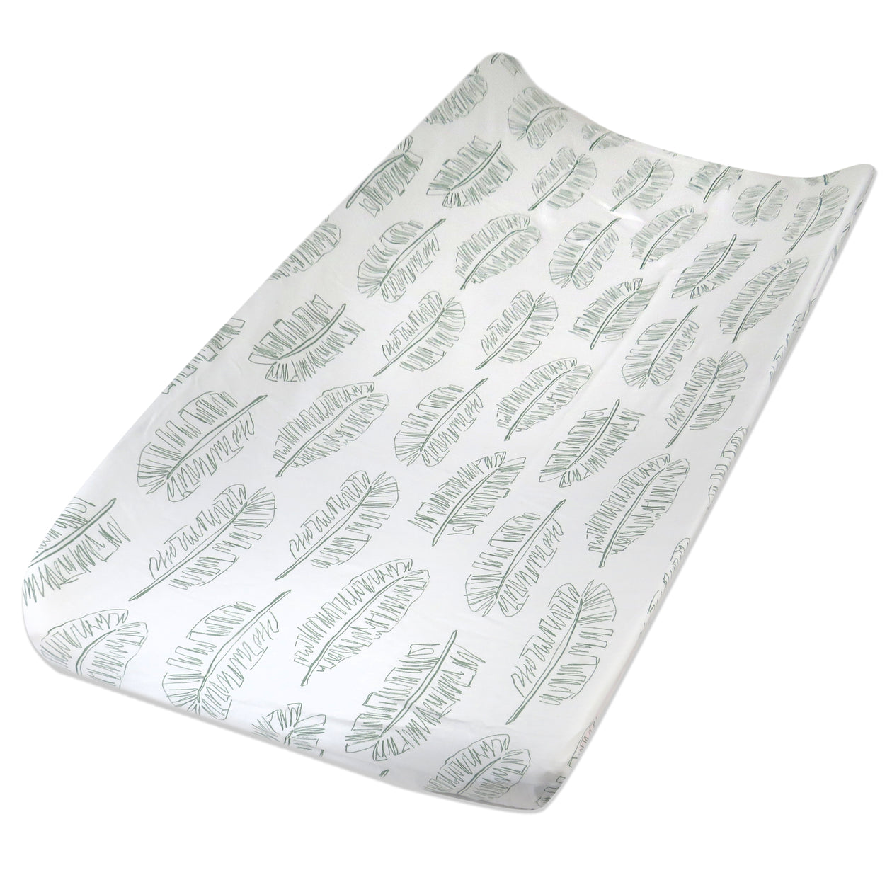 Organic Cotton Changing Pad Cover, Jumbo Leaf Sage