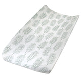 Go to slide 1, Organic Cotton Changing Pad Cover, Jumbo Leaf Sage