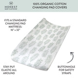 Go to slide 2, Organic Cotton Changing Pad Cover, Jumbo Leaf Sage