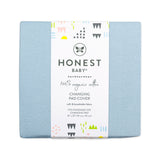 Go to slide 3, Organic Cotton Changing Pad Cover, Light Blue