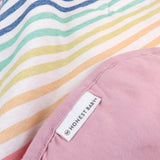 Go to slide 4, Organic Cotton Hand-Quilted Reversible Baby Blanket, Rainbow Stripe