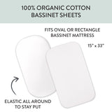 Go to slide 2, Organic Cotton Bassinet Sheet, White