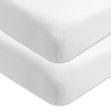Go to slide 1, 2-Pack Organic Cotton Fitted Crib Sheets, Bright White