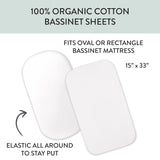 Go to slide 2, 2-Pack Organic Cotton Bassinet Sheets, Dark Navy