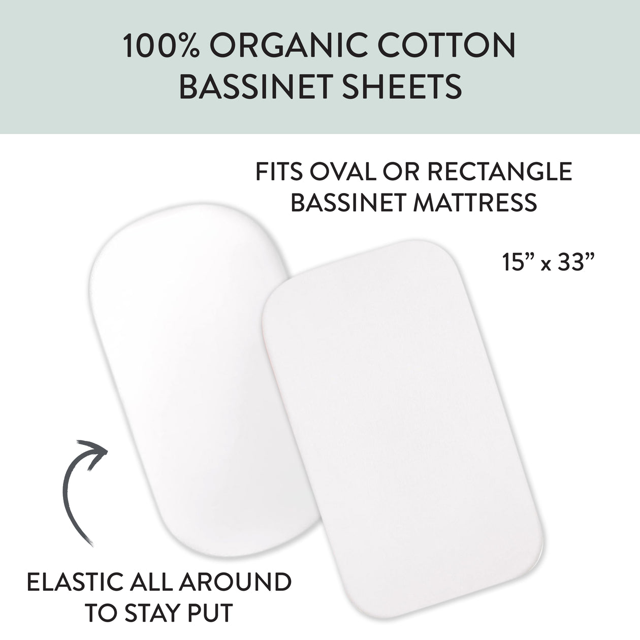 2-Pack Organic Cotton Bassinet Sheets, Pink