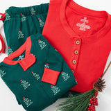 Go to slide 4, Organic Cotton Holiday Matching Family Pajamas, A Pine Holiday