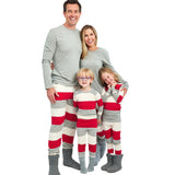 Go to slide 3, Organic Cotton Holiday Matching Family Pajamas, Bold Stripe Red