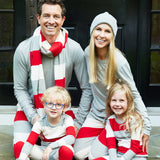 Go to slide 1, Organic Cotton Holiday Matching Family Pajamas, Bold Stripe Red