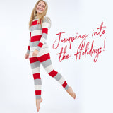 Go to slide 7, Organic Cotton Holiday Matching Family Pajamas, Bold Stripe Red